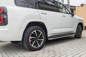 34 299 р. Защита порогов PT GROUP с алюминиевой площадкой Ø51мм(НПС) CHANGAN HUNTER Plus 2023- Haval H9 (2024-2025)  с доставкой в г. Воронеж. Увеличить фотографию 8