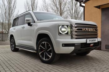 34 299 р. Защита порогов PT GROUP с алюминиевой площадкой Ø51мм(НПС) CHANGAN HUNTER Plus 2023- Haval H9 (2024-2025)  с доставкой в г. Воронеж. Увеличить фотографию 10