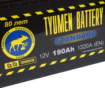 21 649 р. Аккумулятор TYUMEN BATTERY STANDART 190Ач под болт TYMEN BATTERY 6ст190(4)  с доставкой в г. Воронеж. Увеличить фотографию 2