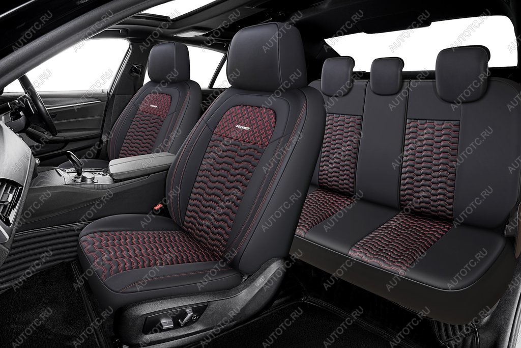 5 249 р. Авточехлы универсальные экокожа черно-красные (11 предм.) Lord PREMIER PREMIER lod1020  с доставкой в г. Воронеж