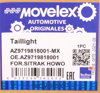 2 299 р. Фонарь задний SITRAK HOWO левый MOVELEX MOVELEX az9719818001-mx  с доставкой в г. Воронеж. Увеличить фотографию 9