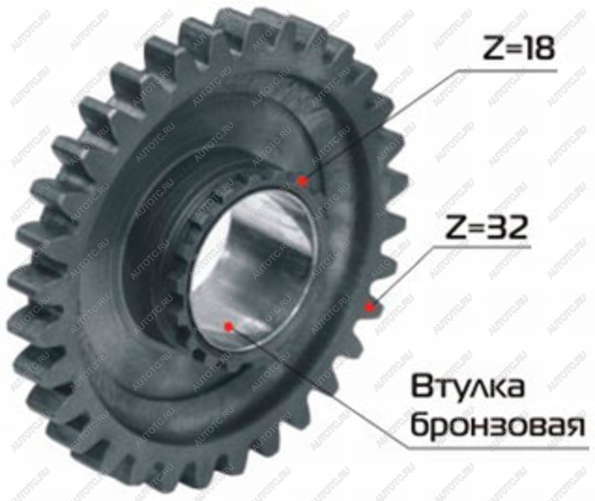 4 499 р. Шестерня КПП МТЗ вала 1-ой передачи и заднего хода Z=32 в сборе РУП МЗШ МЗШ 70-1701224  с доставкой в г. Воронеж