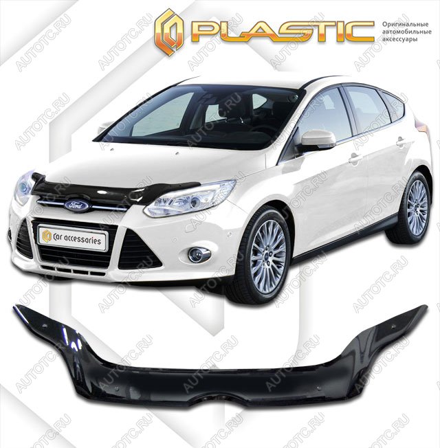 2 159 р. Дефлектор капотаClassic черныйFordFocus 3 универсал2011–2015  2010010107987  с доставкой в г. Воронеж