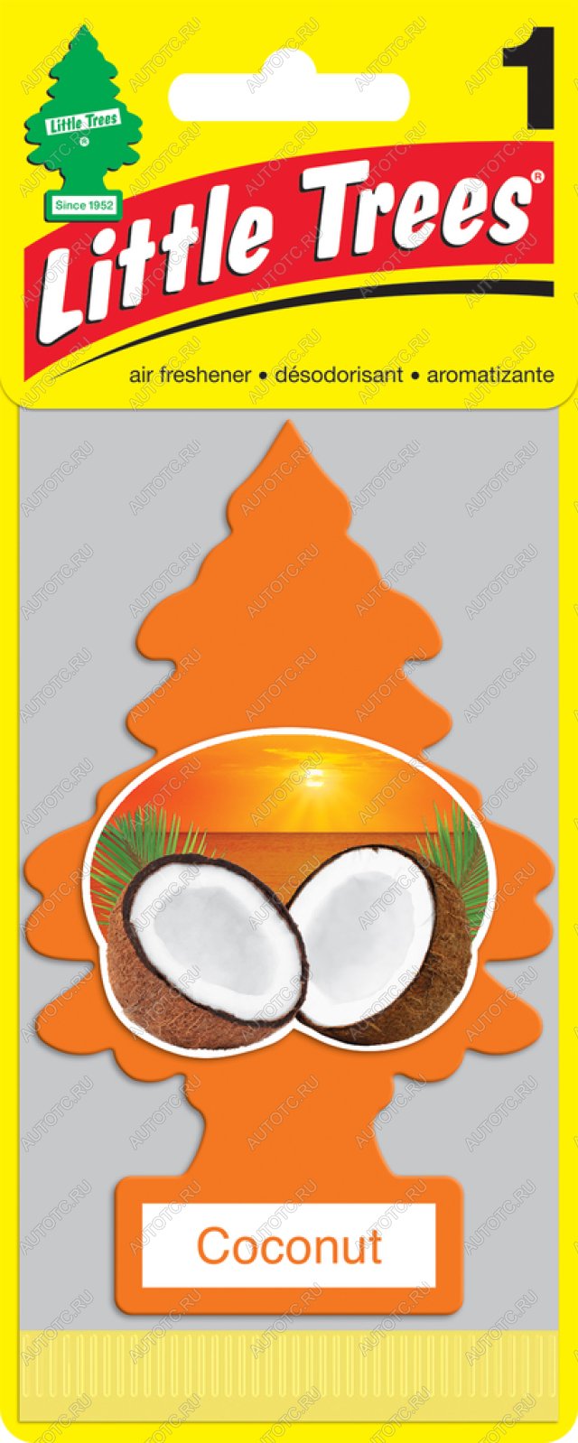 157 р. Ароматизатор подвесной пластина (кокос) Елочка CAR FRESHNER CAR FRESHNER u1p-10317-russ  с доставкой в г. Воронеж