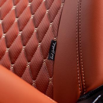 13 949 р. Комплект чехлов для сидений (ЦЗС Орегон) БАЙРОН ст БАЙРОН Lord Autofashion  Лада Нива 4х4  2121 (1977-2019) 3 дв. дорестайлинг (коричневый, вставка коричневая, строчка бежевая)  с доставкой в г. Воронеж. Увеличить фотографию 8
