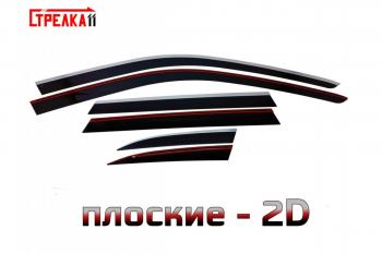 Дефлекторы окон 2D с хром накладками Стрелка11 Changan CS35 Plus (2018-2022) дорестайлинг (черные)