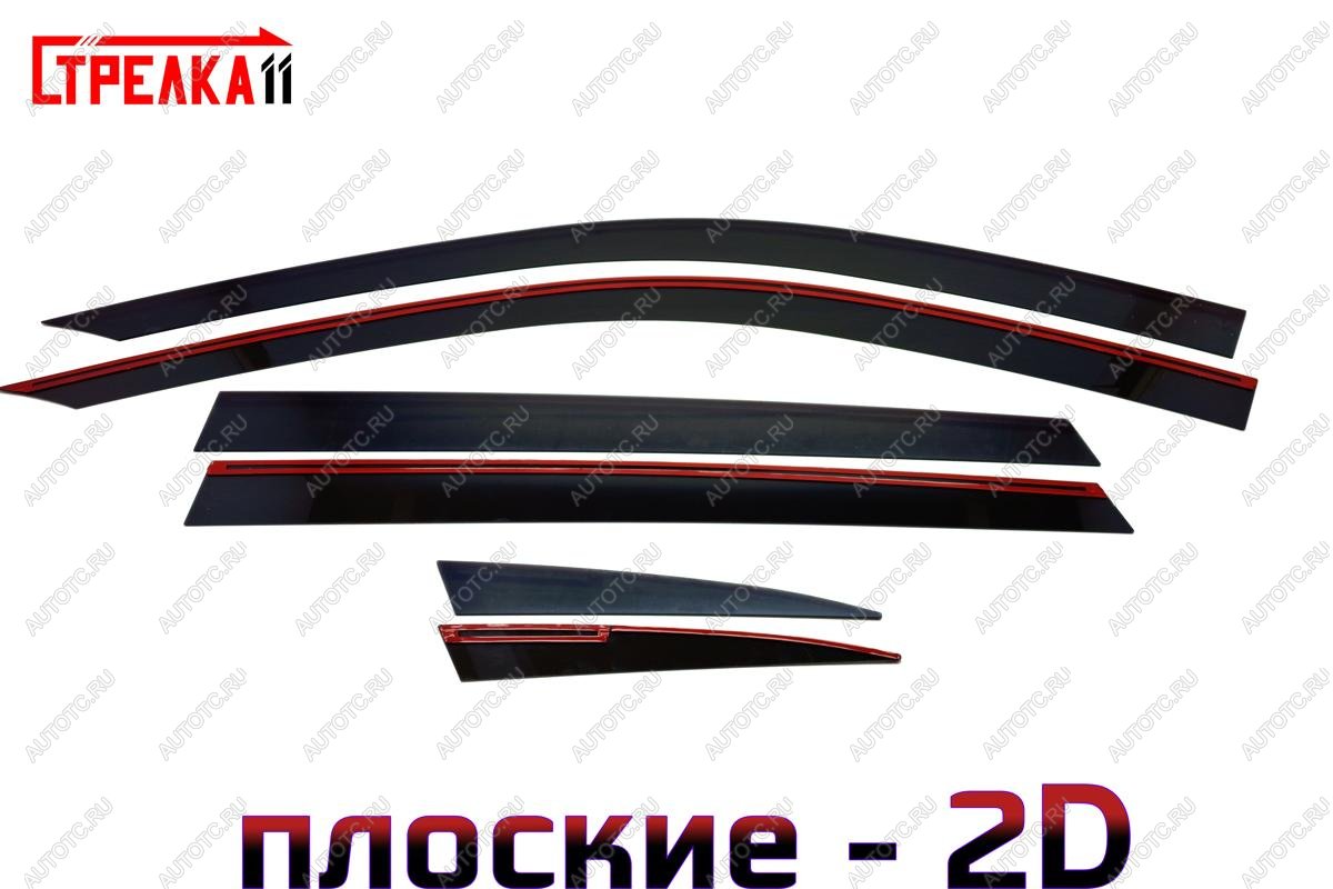 4 699 р. Дефлекторы окон 2D Стрелка11 Geely Monjaro (2022-2025) (черные)  с доставкой в г. Воронеж