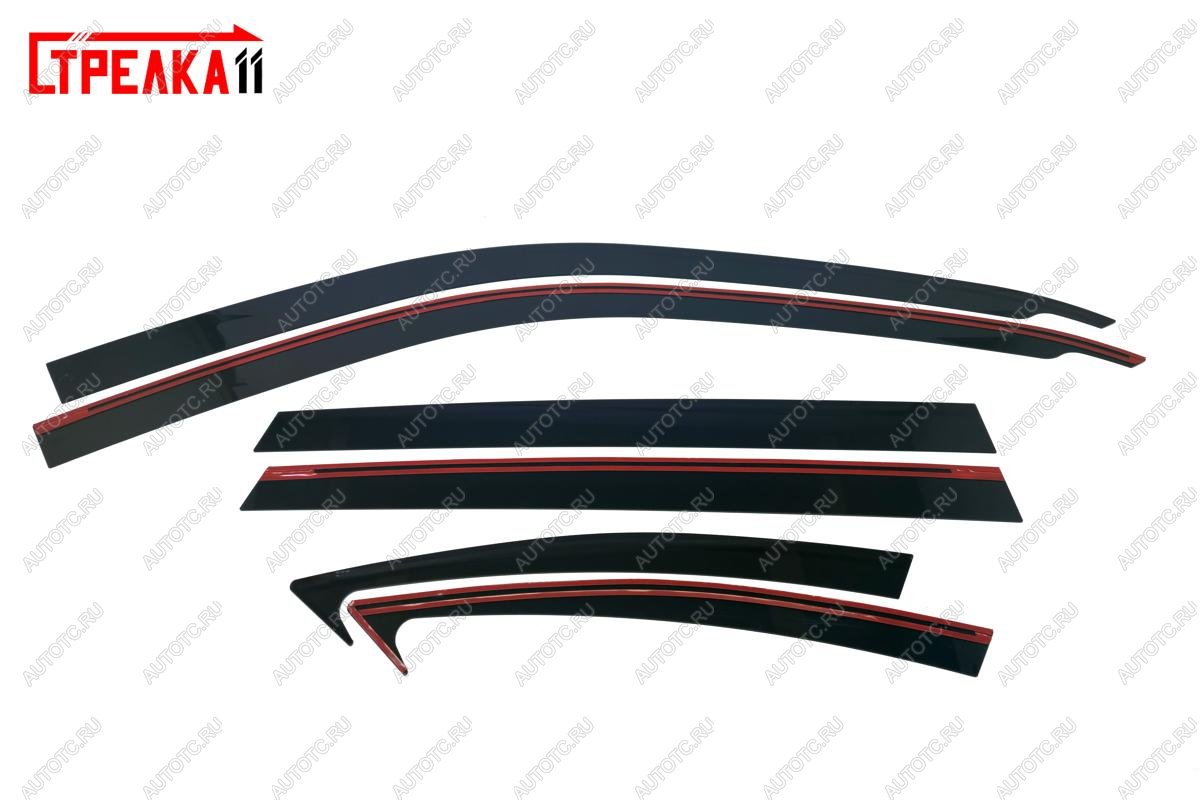 4 699 р. Дефлекторы окон 2D Стрелка11  Haval F7 (2018-2022)  дорестайлинг (черные)  с доставкой в г. Воронеж