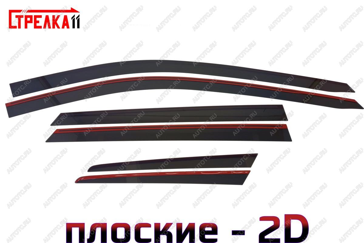4 699 р. Дефлекторы окон 2D Стрелка11 Hyundai Santa Fe DM дорестайлинг (2012-2016) (черные)  с доставкой в г. Воронеж
