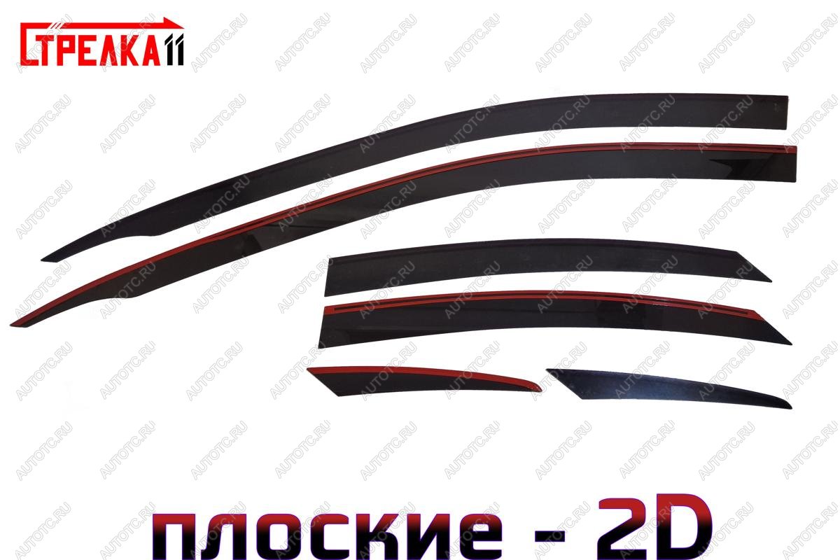4 699 р. Дефлекторы окон 2D Стрелка11  KIA Cerato  4 BD (2021-2025) рестайлинг седан (черные)  с доставкой в г. Воронеж