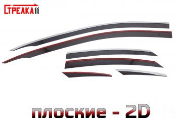 Дефлекторы окон 2D с хром накладками Стрелка11 KIA Cerato  4 BD (2021-2025) рестайлинг седан (черные)