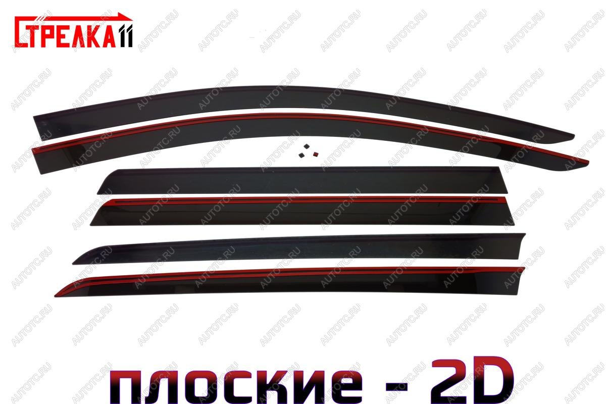 4 699 р. Дефлекторы окон 2D Стрелка11 Mitsubishi Pajero Sport QE дорестайлинг (2015-2021) (черные)  с доставкой в г. Воронеж