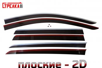 Дефлекторы окон 2D с хром накладками Стрелка11 Mitsubishi Pajero Sport ( QE,  QF) (2015-2022) дорестайлинг, рестайлинг (черные)