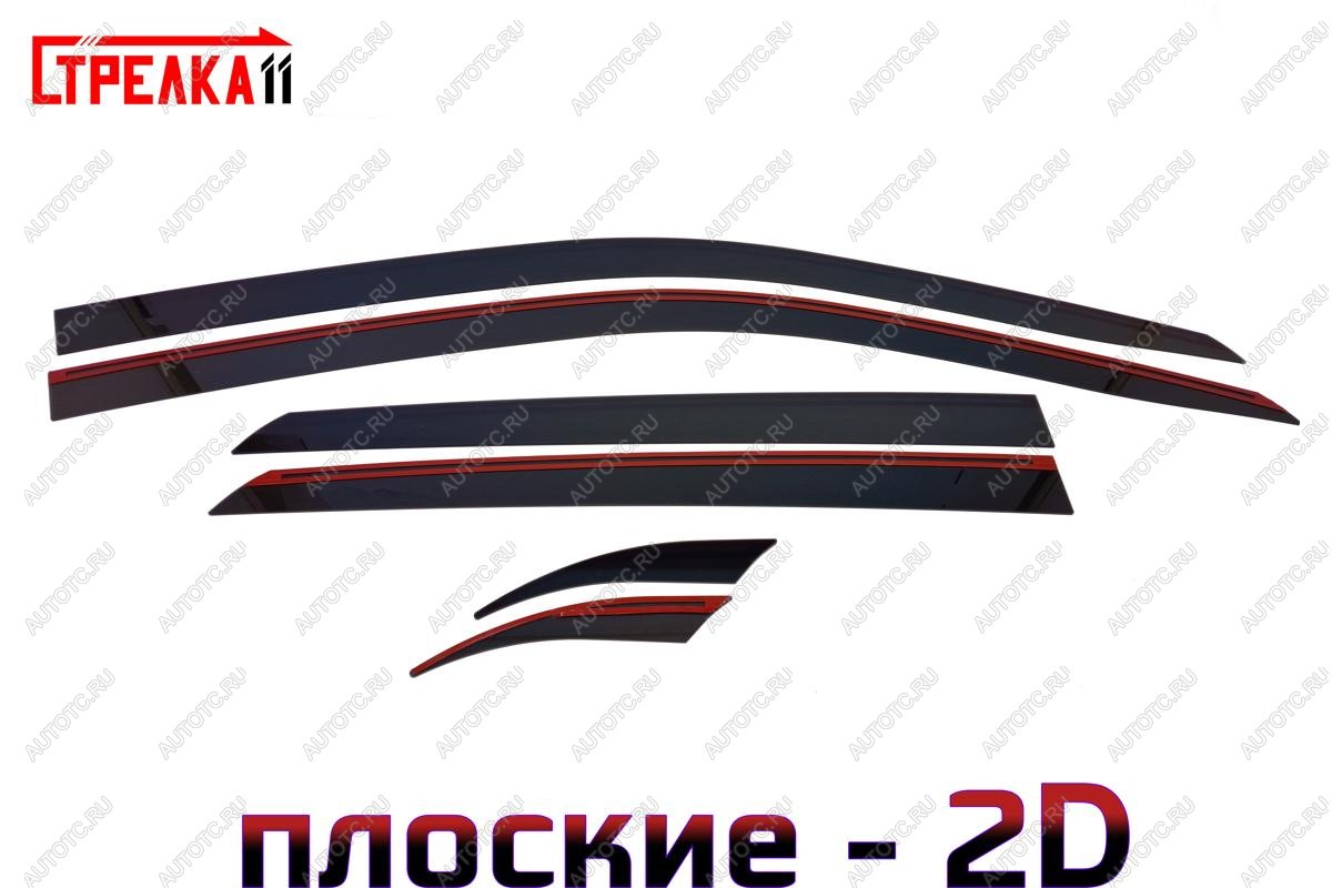 4 699 р. Дефлекторы окон 2D (ОАЭ) Стрелка11 Suzuki Baleno (2016-2025) (черные)  с доставкой в г. Воронеж