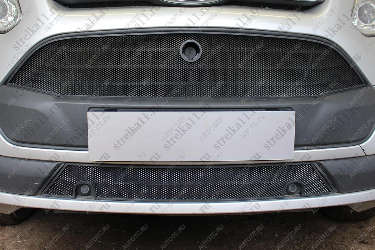 3 149 р. Защита радиатора (низ с парктроником) Стрелка11 Стандарт  Ford Tourneo Custom (2012-2018) дорестайлинг (хром)  с доставкой в г. Воронеж