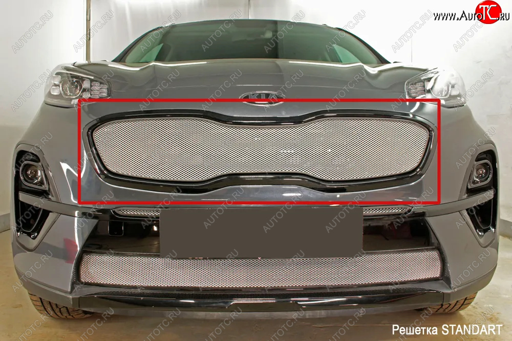 3 299 р. Защитная сетка в бампер (верх, Black Edition, ячейка 3х7 мм) Alfeco Стандарт  KIA Sportage  4 QL (2018-2022) рестайлинг (Хром)  с доставкой в г. Воронеж