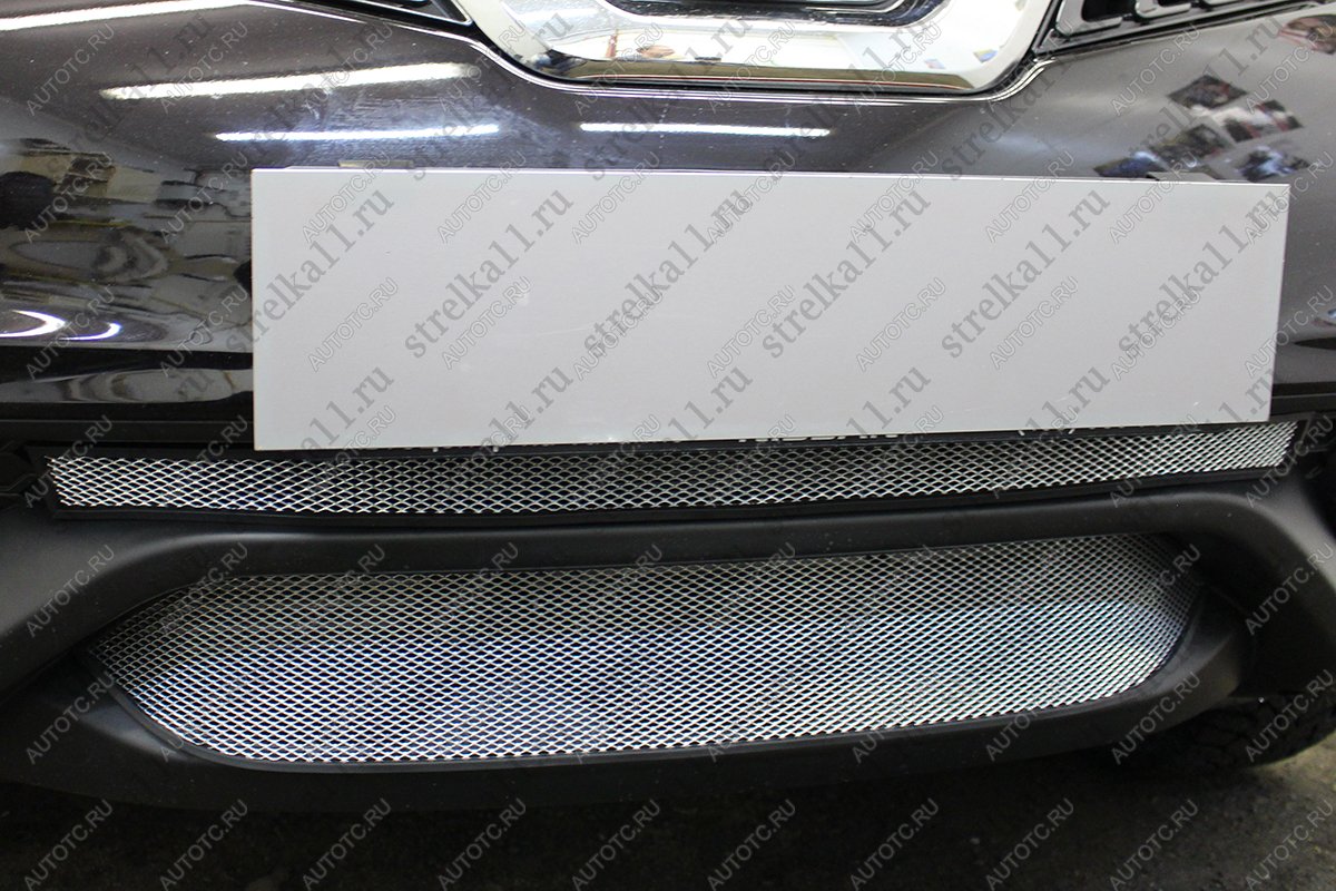 2 699 р. Защита радиатора (середина) Стрелка11 Стандарт  Nissan Juke  1 YF15 (2014-2020) рестайлинг (хром)  с доставкой в г. Воронеж