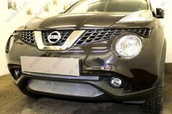 2 699 р. Защита радиатора (середина) Стрелка11 Стандарт  Nissan Juke  1 YF15 (2014-2020) рестайлинг (хром)  с доставкой в г. Воронеж. Увеличить фотографию 2