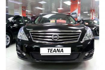 2 999 р. Защита радиатора Стрелка11 Стандарт Nissan Teana 2 J32 дорестайлинг (2008-2011) (черная)  с доставкой в г. Воронеж. Увеличить фотографию 1