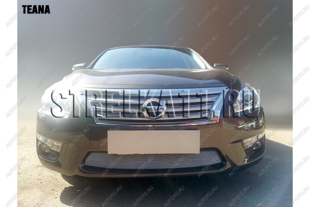 3 179 р. Защита радиатора Стрелка11 Стандарт  Nissan Teana  3 L33 (2014-2020) дорестайлинг (хром)  с доставкой в г. Воронеж