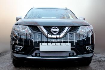 3 199 р. Защита радиатора (с парктроником низ) Стрелка11 Стандарт  Nissan X-trail  3 T32 (2013-2018) дорестайлинг (хром)  с доставкой в г. Воронеж. Увеличить фотографию 2