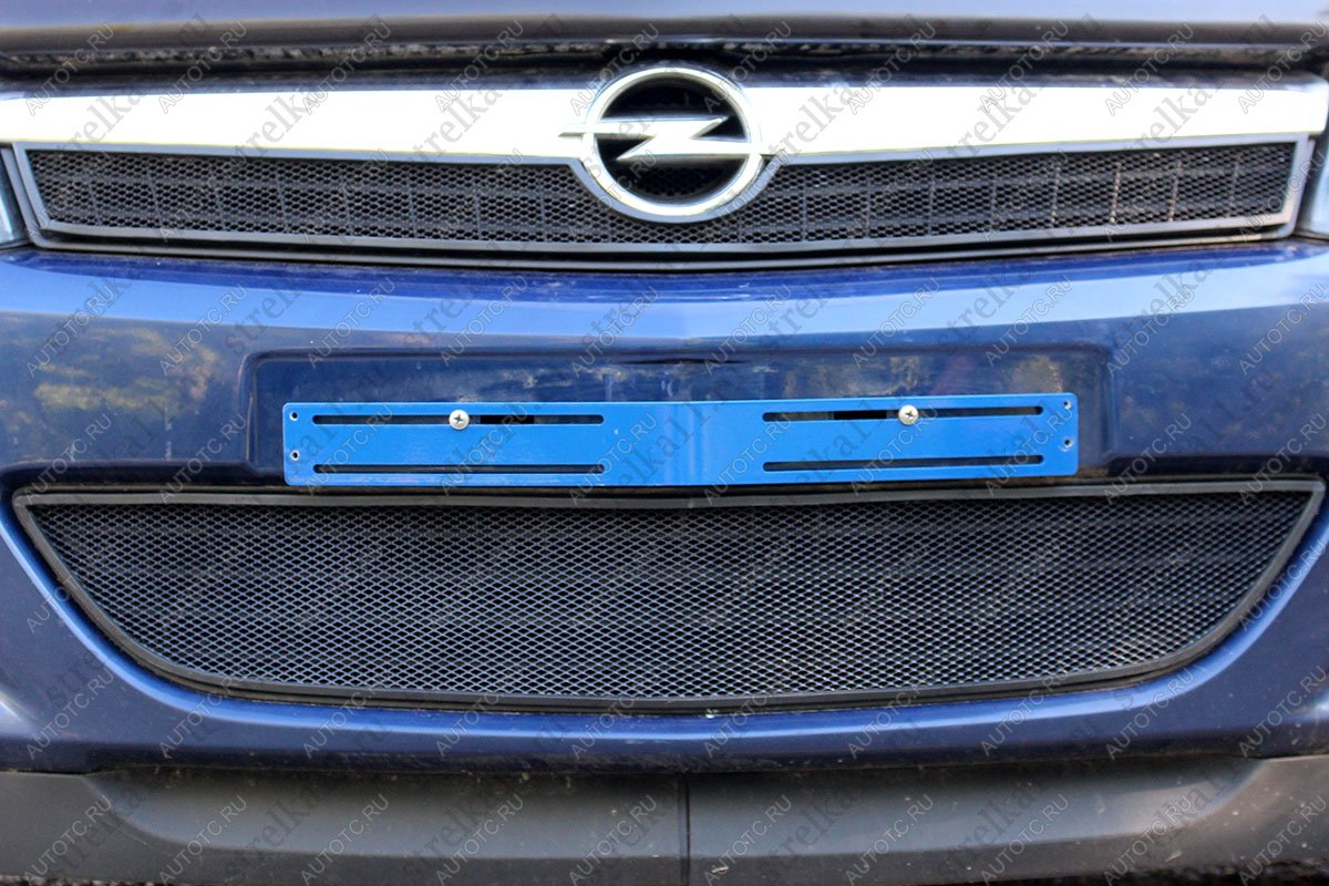 2 899 р. Защита радиатора (верх) Стандарт  Opel Astra  H (2007-2015) хэтчбек 5дв рестайлинг (черная)  с доставкой в г. Воронеж