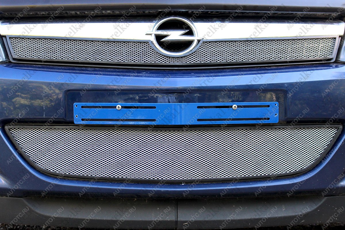3 149 р. Защита радиатора Стандарт верх Стрелка11  Opel Astra  H (2007-2015) хэтчбек 5дв рестайлинг (хром)  с доставкой в г. Воронеж