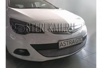 2 999 р. Защита радиатора Стрелка11 Стандарт Opel Astra J GTC (2011-2018) (черная)  с доставкой в г. Воронеж. Увеличить фотографию 2