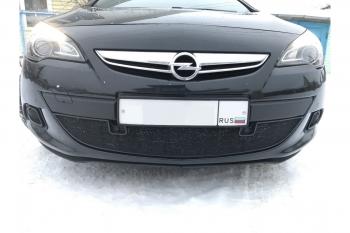 2 999 р. Защита радиатора Стрелка11 Стандарт Opel Astra J GTC (2011-2018) (черная)  с доставкой в г. Воронеж. Увеличить фотографию 3