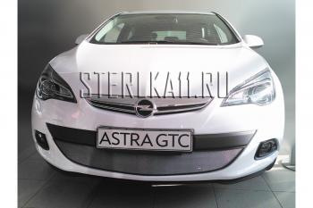 3 179 р. Защита радиатора Стрелка11 Стандарт  Opel Astra  J GTC (2011-2018) (хром)  с доставкой в г. Воронеж. Увеличить фотографию 2
