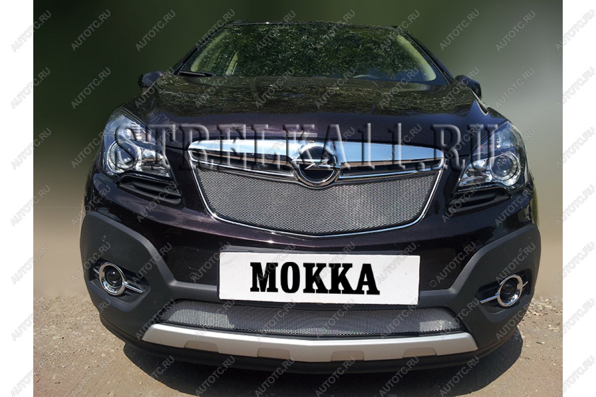 3 079 р. Защита радиатора (низ) Стрелка11 Стандарт  Opel Mokka (2012-2016)  дорестайлинг (хром)  с доставкой в г. Воронеж