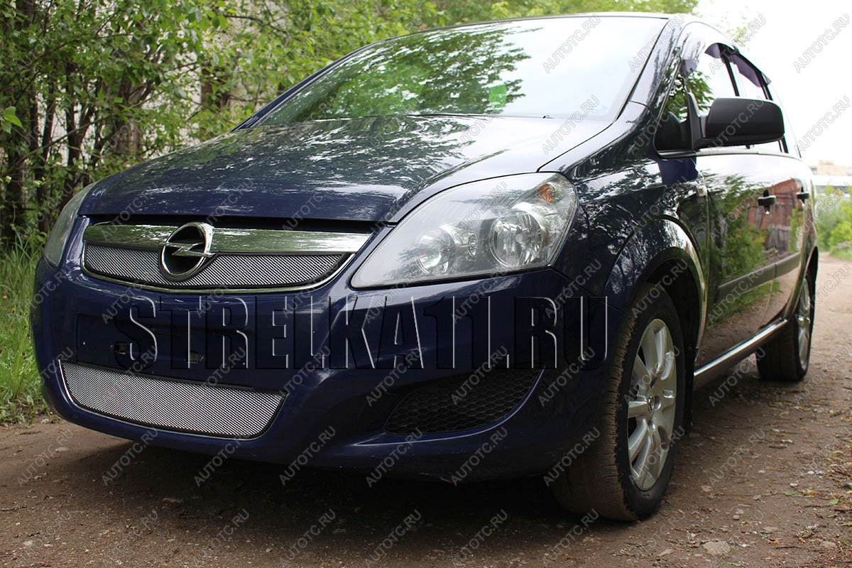 3 079 р. Защита радиатора (низ) Стрелка11 Стандарт  Opel Zafira  В (2007-2015) рестайлинг (хром)  с доставкой в г. Воронеж