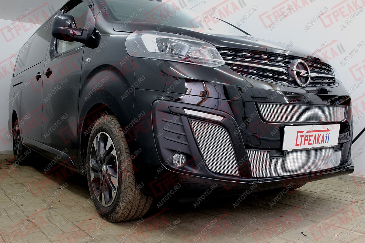 3 699 р. Защита радиатора (боковые) Стрелка11 Стандарт  Opel Zafira Life  С (2019-2025) (хром)  с доставкой в г. Воронеж