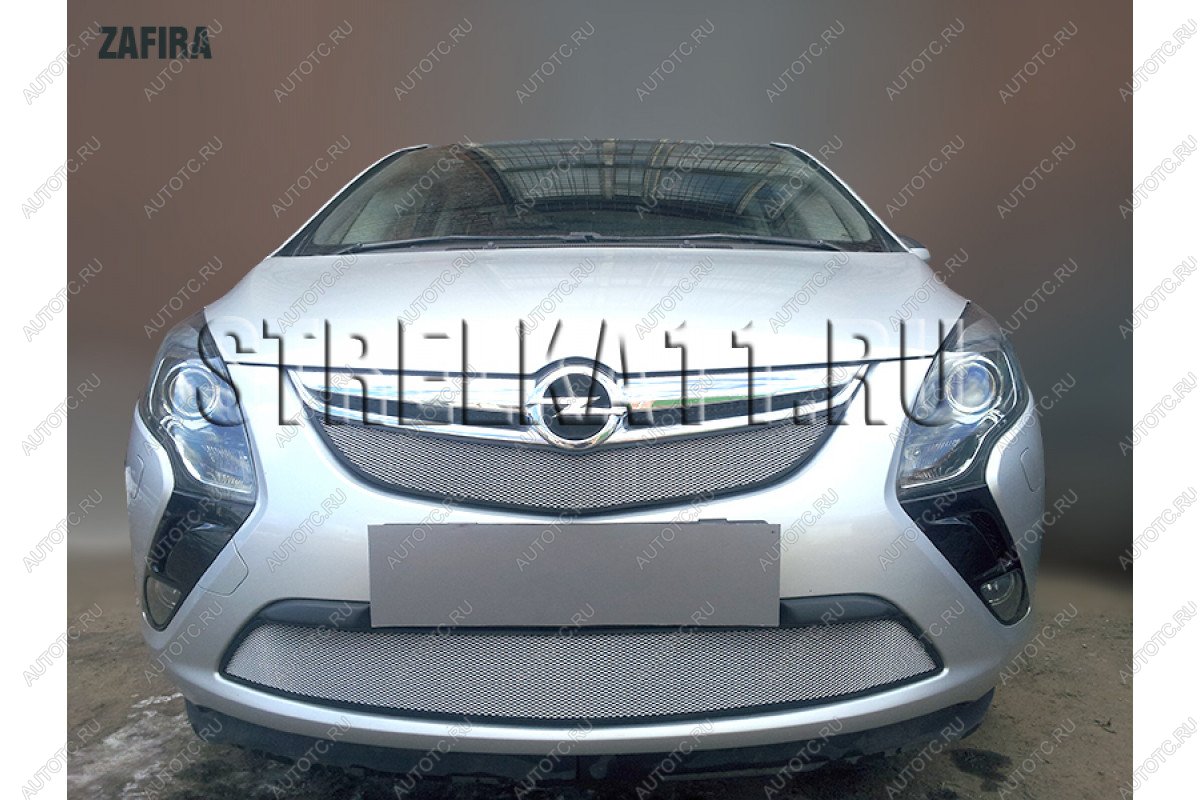3 149 р. Защита радиатора (верх) Стрелка11 Стандарт  Opel Zafira  С (2011-2016) дорестайлинг (хром)  с доставкой в г. Воронеж