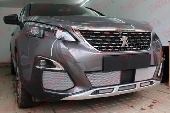 5 449 р. Защита радиатора (низ, середина 5 частей) Стрелка11 Стандарт  Peugeot 3008  2 (2016-2025) (хром)  с доставкой в г. Воронеж. Увеличить фотографию 2