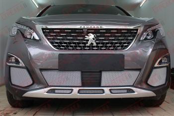 5 449 р. Защита радиатора (низ, середина 5 частей) Стрелка11 Стандарт  Peugeot 3008  2 (2016-2025) (хром)  с доставкой в г. Воронеж. Увеличить фотографию 3
