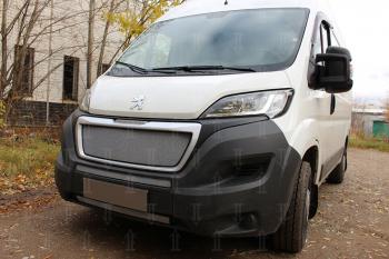 4 299 р. Защита радиатора (2 части) Стрелка11 Стандарт  CITROEN Jumpy (2013-2017), Fiat Ducato  290 (2014-2025), Peugeot Boxer  290 (2014-2025) (хром)  с доставкой в г. Воронеж. Увеличить фотографию 3