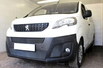 5 949 р. Защита радиатора (2 части центральные) Стрелка11 Стандарт Peugeot Expert K0 цельнометаллический фургон дорестайлинг (2016-2024) (черная)  с доставкой в г. Воронеж. Увеличить фотографию 3