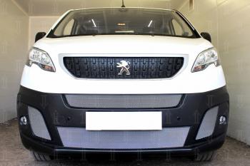 6 249 р. Защита радиатора (2 части центральные) Стрелка11 Стандарт  Peugeot Expert  K0 (2016-2024) цельнометаллический фургон дорестайлинг (хром)  с доставкой в г. Воронеж. Увеличить фотографию 3