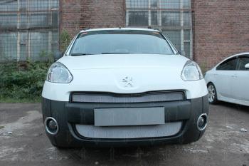 5 999 р. Защита радиатора (2 части) Стрелка11 Стандарт  Peugeot Partner  B9 (2012-2015) 1-ый рестайлинг (хром)  с доставкой в г. Воронеж. Увеличить фотографию 2