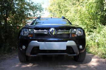 2 759 р. Защита радиатора (верх) Стрелка11 Стандарт  Renault Duster  HS (2015-2021) рестайлинг (черная)  с доставкой в г. Воронеж. Увеличить фотографию 3