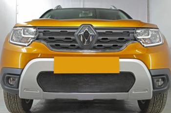 3 599 р. Защита радиатора (низ) Стрелка11 Стандарт Renault Duster HM рестайлинг (2021-2024) (черная)  с доставкой в г. Воронеж. Увеличить фотографию 4