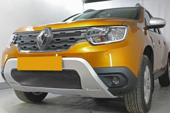 3 599 р. Защита радиатора (низ) Стрелка11 Стандарт Renault Duster HM рестайлинг (2021-2024) (черная)  с доставкой в г. Воронеж. Увеличить фотографию 3