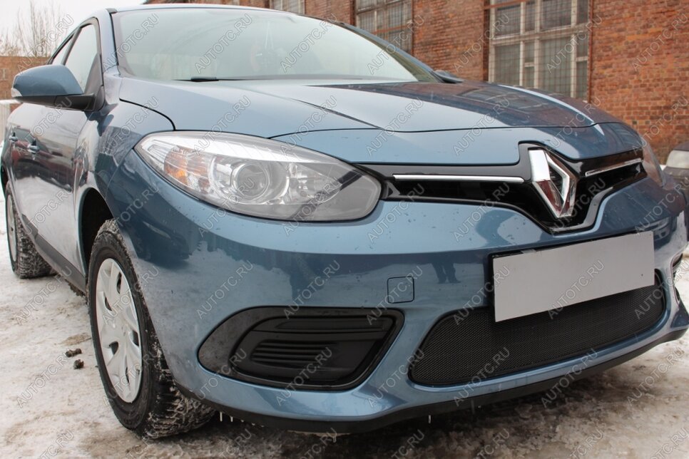 2 999 р. Защита радиатора (низ) Стрелка11 Стандарт  Renault Fluence (2012-2016) рестайлинг (черная)  с доставкой в г. Воронеж