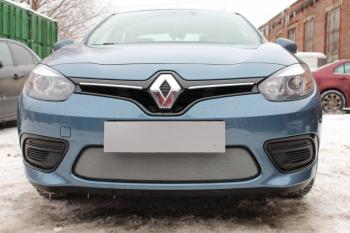 2 799 р. Защита радиатора (верх) Стрелка11 Стандарт  Renault Fluence (2012-2016) рестайлинг (хром)  с доставкой в г. Воронеж. Увеличить фотографию 2
