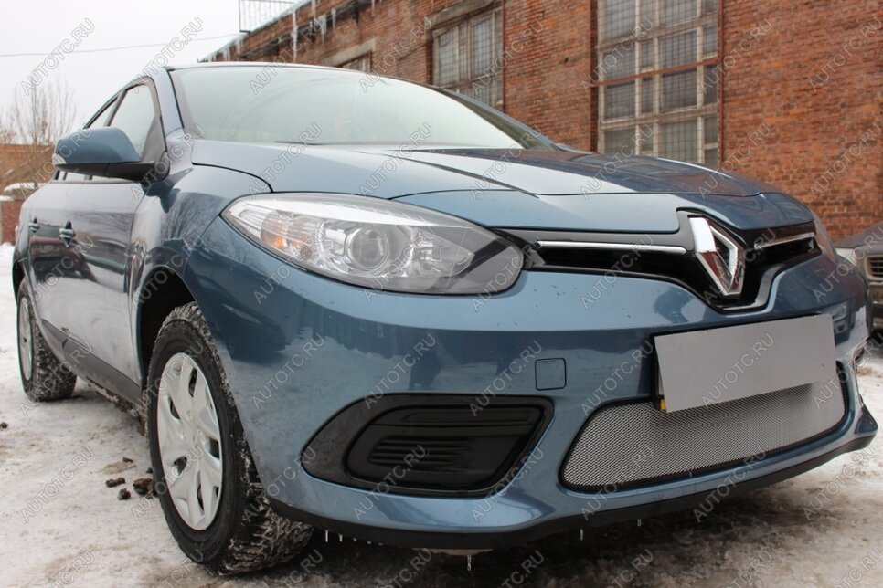 3 179 р. Защита радиатора (верх) Стрелка11 Стандарт  Renault Fluence (2012-2016) рестайлинг (хром)  с доставкой в г. Воронеж