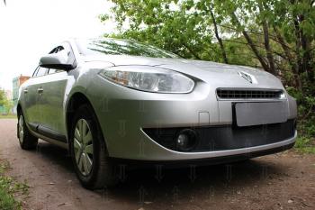 2 349 р. Защита радиатора (верх) Стрелка11 Стандарт Renault Fluence дорестайлинг (2010-2012) (черная)  с доставкой в г. Воронеж. Увеличить фотографию 2