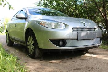 2 479 р. Защита радиатора (верх) Стрелка11 Стандарт    Renault Fluence (2010-2012) дорестайлинг (хром)  с доставкой в г. Воронеж. Увеличить фотографию 2