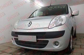 2 669 р. Защита радиатора (верх) Стрелка11 Стандарт Renault Kangoo KW0 дорестайлинг (2008-2013) (черная)  с доставкой в г. Воронеж. Увеличить фотографию 3
