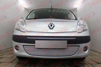 2 799 р. Защита радиатора (верх) Стрелка11 Стандарт  Renault Kangoo  KW0 (2008-2013) дорестайлинг (хром)  с доставкой в г. Воронеж. Увеличить фотографию 2